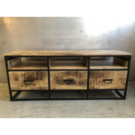 Tv- meubel / dressoir mangohout met metaal 140*40*57 cm