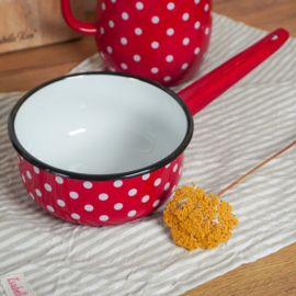 Emaille steelpan Polka Dot rood 1,5L Isabelle Rose Home