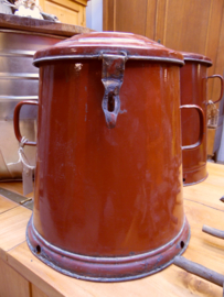 Emaille vetpot  /reuzelpot roodbruin ø36 cm