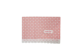 Theedoek roze hartjes  Isabelle Rose Home 50*70 cm