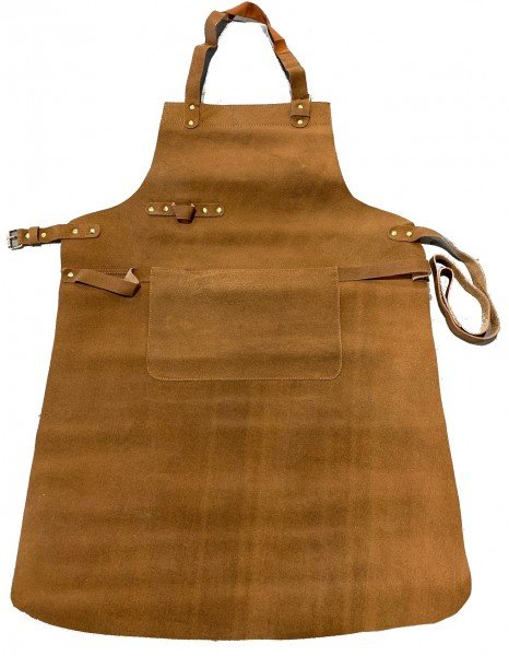 Leren BBQ schort  donker cognac Menga Trading