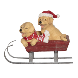 Decoratie honden op slee led (Clayre & Eef)