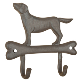 Dubbele haak hond op bot Esschert Design LH231