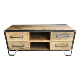 Tv-meubel  / dressoir mangohout met metaal 121*41*52,5 cm