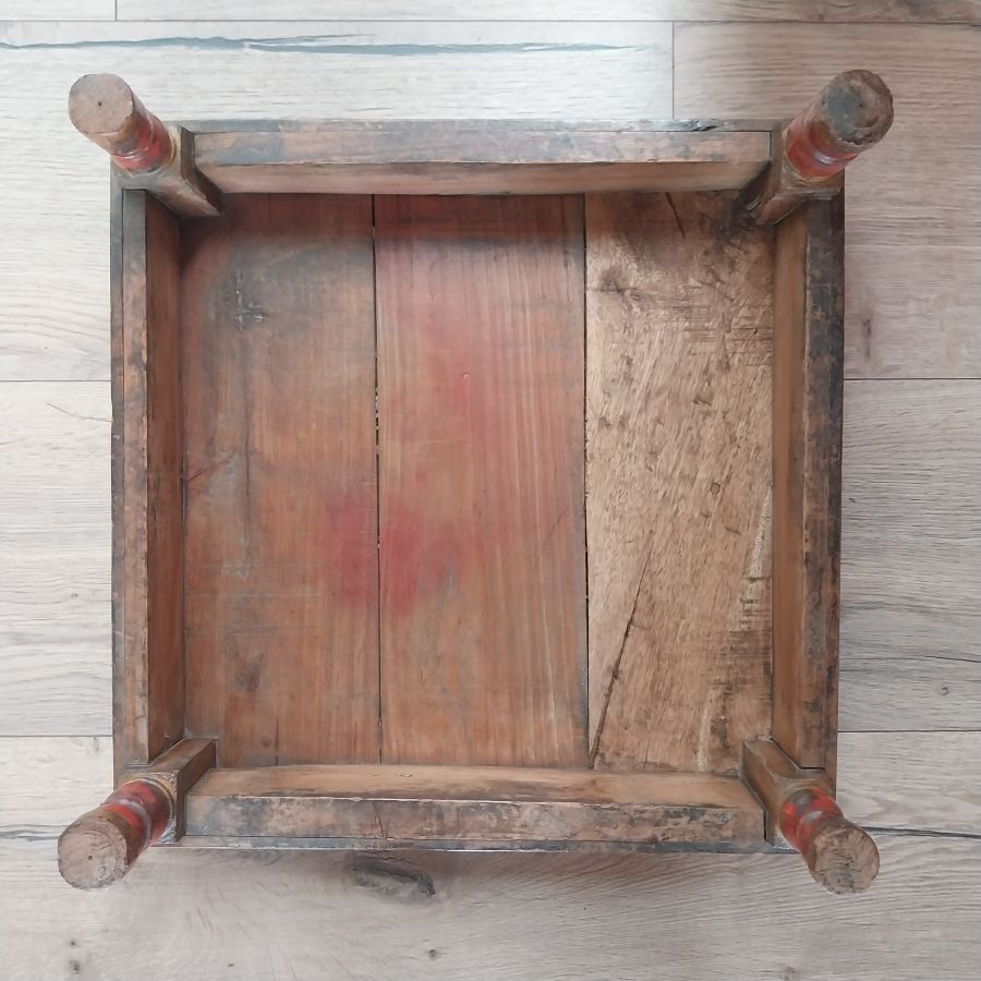 Lage bijzettafel / plantentafel teak 45,5*45,5*18 cm