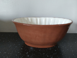Oude bruine puddingvorm, terrinevorm 19,5*15,5*8,5 cm