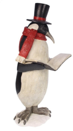 Pinguin met boek en rode sjaal (Meander)