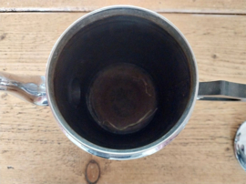 Oude zilverkleurige Bonnaad koffiepot 23,5 *11,5*21,5 cm