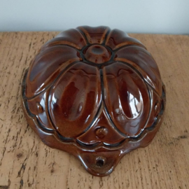 Oude bruine puddingvorm rond ø16 cm