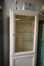 Oude apothekerskast wit metaal 60,5*36*169,5 cm