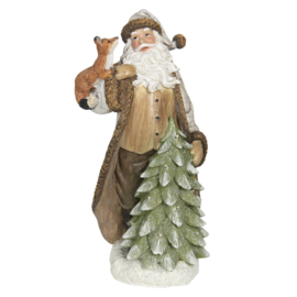 Decoratie kerstman met kerstboom led (Clayre & Eef)