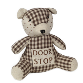 Deurstopper teddybeer geruit 23*13*24 cm