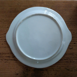 Oude puddingvorm wit met schotel hartjes ø23*8,5 cm
