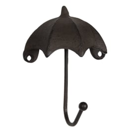 Wandhaak paraplu bruin metaal  6Y3058 Clayre & Eef