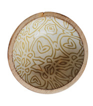 Houten kom  met print (Dinnerware & Co)