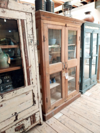 Vitrinekast boekenkast teak India 113*47 *159 cm