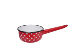 Emaille steelpan Polka Dot rood 1,5L Isabelle Rose Home