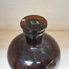 Grote vintage apothekersfles giffles bruin  ø13,5*27 cm