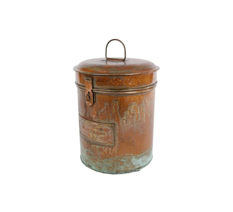 Pot Yvette met deksel oud koper 16,5*20,5 cm
