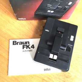 Braun FK4 automatic tape plakpers voor SUPER 8 films, met handleiding in orginele doos met tape