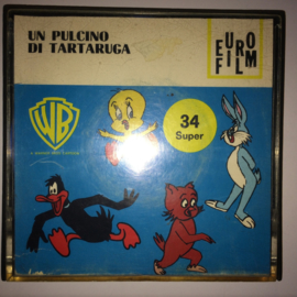 Nr.6845 --Super 8 SOUND Warner Bros Chilly Willy im Gold, kleur Engels gesproken in orgineel doosje ongeveer 45 meter