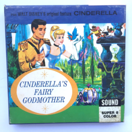 Nr.7185 Super 8 sound -- Cinderella's Fairy Godmother, Walt Disney iets rood van kleur Engels geluid, ongeveer 50 meter op spoel en in orginele doos