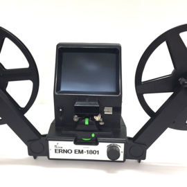 Nr.8737 - Erno EM - 1801 motor viewer met het nieuwe NF system, Super 8 mm motor viewer, met GOKO film cleaner unit, vervoer film : motor en handmatigspoelen tot 240 m. snelheid: variabele van 0 tot 40 fps heeft service beurt gehad en werkt prima