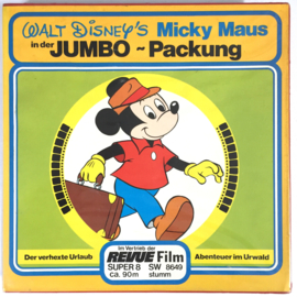 Nr.7354 --Super 8 sound --Walt Disney's  Micky Maus Der verhexte Urlaub, ca 70 meter zwartwit silent, goede  copy in orginele doos