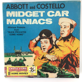 Nr.7028 --Super 8 Silent - Abbott and Costello Midget Car Maniacs, goede kwaliteit zwartwit Silent ca 60 meter  in orginele doos