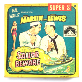 Nr.7576-- Super 8  DEAN MARTIN SAILOR BEWARE, ongeveer 50 meter, Zwartwit Silent , in orginele doos