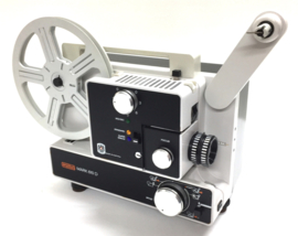 Nr.8413 - In goede staat verkerende Eumig Mark 610 D  voor dubbel8/standaard 8 & Super 8 mm film, Form.: door schakelaar, Eumig  zoomlens f: 1.3 F: 15-30 mm Halogeen Lamp: 100 W, 12 V, heeft onderhouds beurt gehad projector is in zeer goede staat