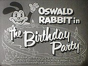 Nr.16435 --16mm-- The Birthday Party, Oswald Rabbit Walter Lantz 1937 mooi zwartwit met Engels geluid compleet met begin/end titels op spoel en in doos