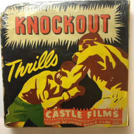 A0303 -- 16 mm -- Castle film, Knockout Thrills nr.341 complete edition, prachtige zwartwit film lengte ongeveer 120 meter orginele Castle film, zwartwit silent, compleet met begin/end titels in orginele doos