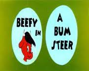 Nr.16493 --16mm--Beefy in A Bum Steer, Terrytoons tekenfilm, compleet met begin/end titels mooi van kleur en Engels gesproken, speelduur 10 min. op spoel en in doos