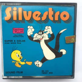 Nr.7200 --Super 8 sound--Silvester en Tweety, Tweet Zoo Warner Bros, ongeveer 60 meter kleur met Engels geluid op spoel en in orginele doos