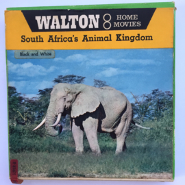 Nr.7156 --super 8 silent-- South Africa Animal Kingdom, zwartwit met Engelse tussentitels ongeveer 60 meter in orginele doos en op spoel