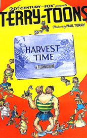 Nr.0345 -- 16mm. Terrytoons: “Harvest Time” (1940).muzikale tekenfilm , goede kleuren en goede kwaliteit, Engels gesproken, compleet op 120m. spoel en in doos
