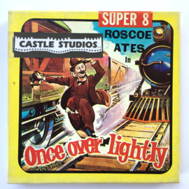 Nr.7047 --Super 8 Silent - Castle film Roscoe Ates Once Over Lightly, goede kwaliteit zwartwit Silent ca 60 meter  in orginele doos