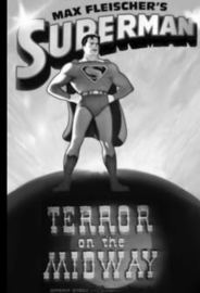 Nr.0430 -- 16mm. SUPERMAN cartoon: Terror on the Midway (1942) zwartwit met Engels geluid compleet op spoel en in doos