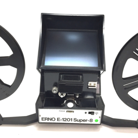 Nr.8745 -- ERNO   E 1201 Super 8 filmviewer, voor 180m.spoelen,beeldscherm 10 x 12cm. heeft service beurt gehad en werkt goed