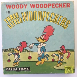 Nr.6964 -- Super 8 SOUND-- Three Little Woodpeckers, Woody Wood Pecker ,zwartwit silent  in orginele doos