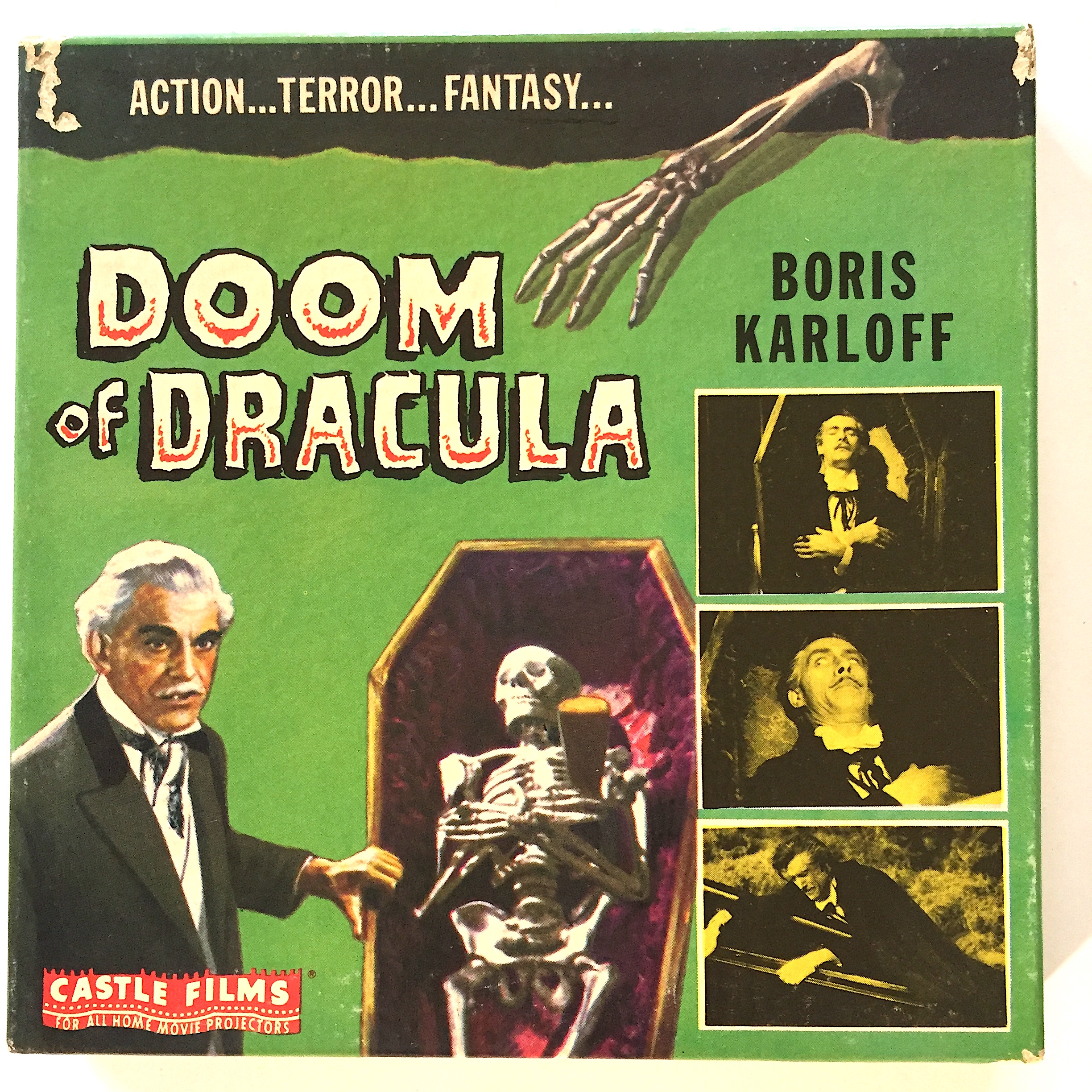 Nr.107 -- Normaal 8mm. Silent--Doom of Dracula, Castle films films, 60 meter zwartwit in orginele doos