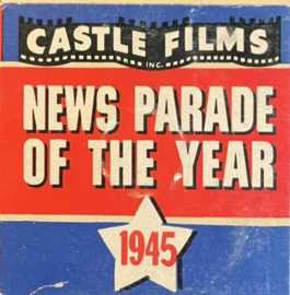 A0295 --16mm-- Castle film Newsparade 1945 Japan Surrender mooi zwartwit Engels gesproken speelduur ca. 10 minuten op spoel en in doos