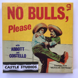 Nr.7043 --Super 8 Silent - Castle film No Bulls please Abbott & Costello, goede kwaliteit zwartwit Silent ca 60 meter  in orginele doos