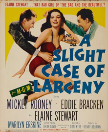 A0253 --16mm-- A Slight Case of Larceny (1953)USA met Mickey Rooney, Eddie Bracken en Elaine Stewart , mooie zwartwit copy, Engels gesproken speelduur 70 min. compleet met begin/end titels zit op 2 spoelen en in doos