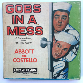 Nr.7155 --super 8 silent--Gobs in a Mess Abbott en Costello, zwartwit ongeveer 60 meter in orginele doos en op spoel