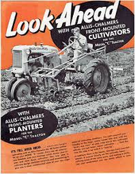 A0014--16mm-- jaar 1940  Allis Chalmers 16mm film "Looking Ahead" Showing  and research on the various parts of Allis Chalmers tractors. zeer interessante mooie kleuren documentaire van net na de oorlog, Engels gesproken in orginele doos op spoel
