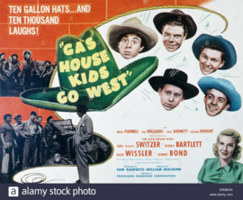 Nr.2135 - 16mm -- Gas House Kids Go West (1947) Zwartwit Engels gesproken met Nederlandse ondertitels compleet met begin en end titels speelduur 62 minuten