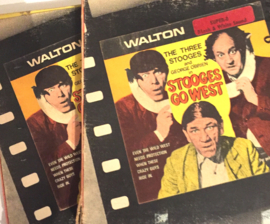 Nr.7325 -- Super 8 sound -- 3 Stooges Go West, speelfilm in 2 delen van 120 meter, Walton films zwartwit Engels gesproken in de orginele dozen