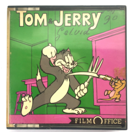 Nr.7572-- Super 8 SOUND,Tom en Jerry en de Flopkat  tekenfilm, ongeveer 50 meter, zwartwit, Engels geluid, in orginele doos